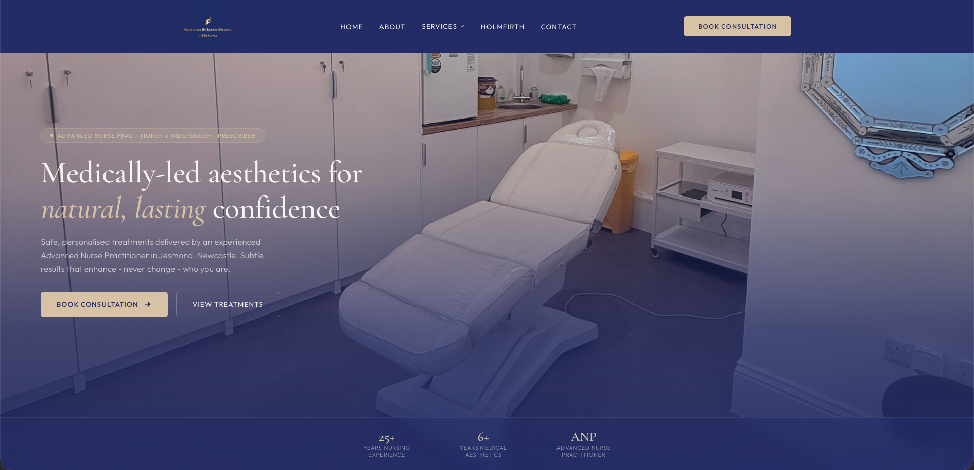 Aesthetics by Sarah Williams website hero