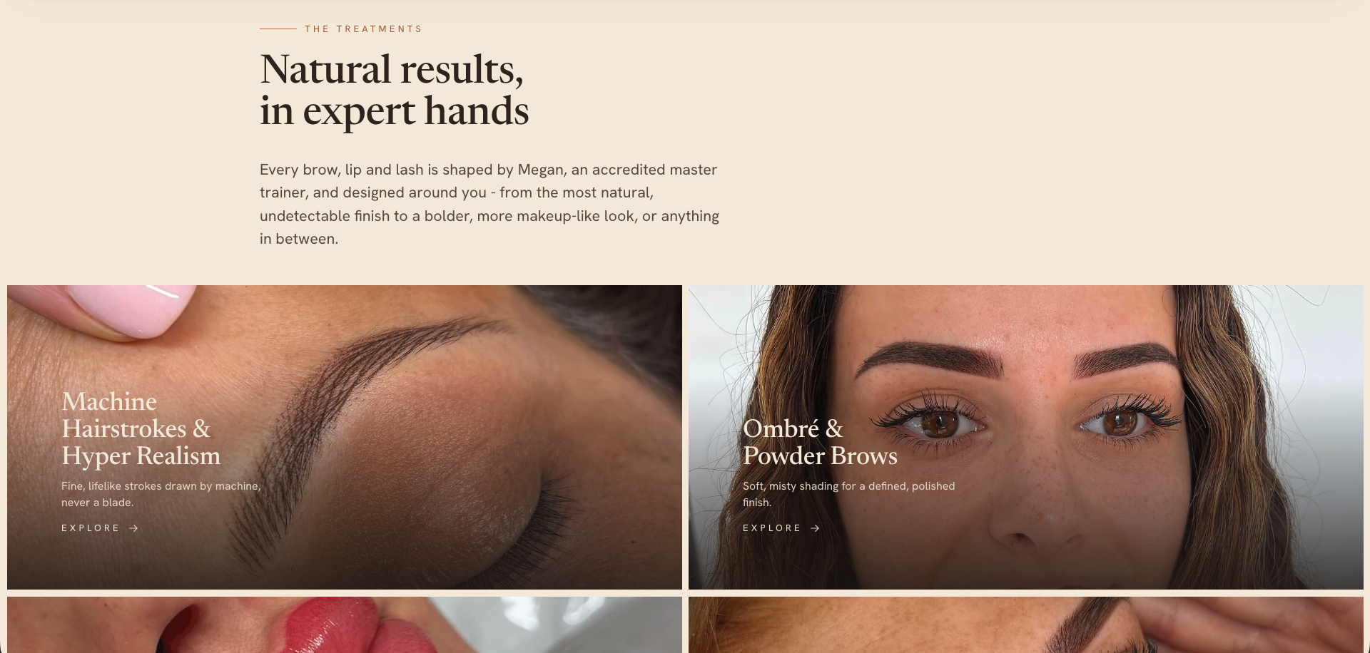 High Brow Society website, section below the hero