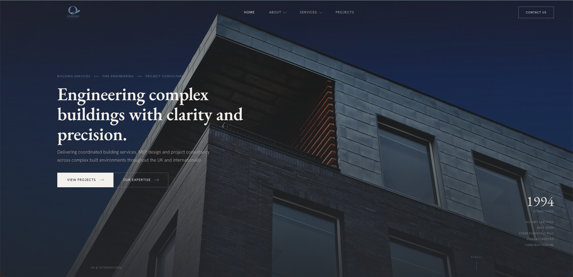 Osborn Associates website hero