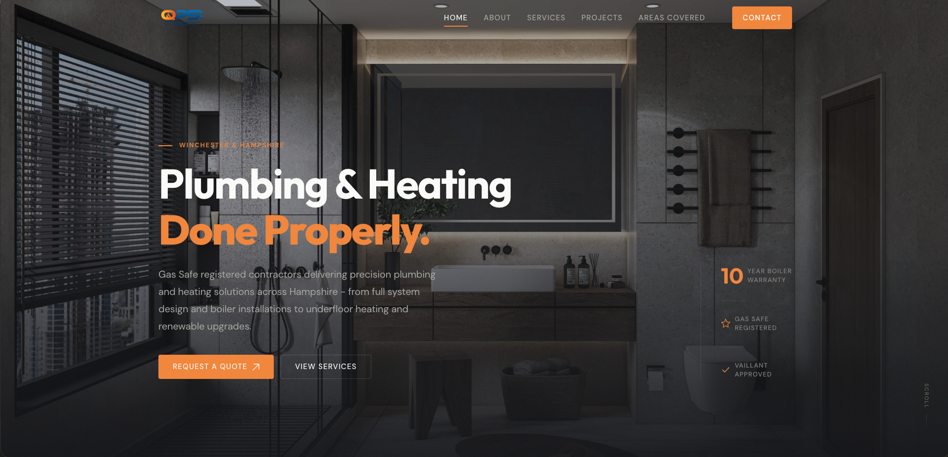 Quadrant Plumbing website hero